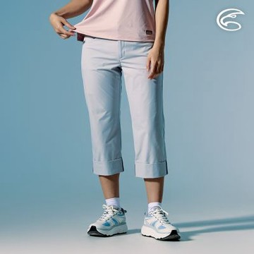 ADISI 女SORONA COOL植物紗抗皺降溫寬口八分褲 AP2611046 冰灰 (S-XL)｜彈性 快乾 透氣 休閒褲