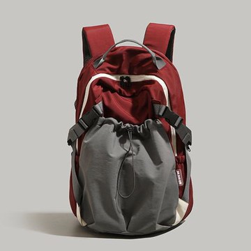 Jpqueen 休閒戶外風拚色男女中性多夾層大容量後背包(3色可選)