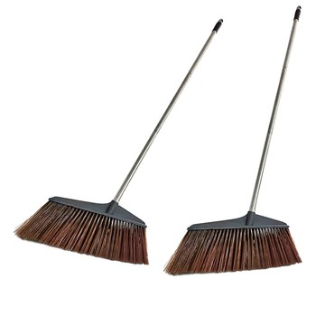 VICTORy 業務用不鏽鋼長桿特大戶外掃把52cm-2支(落葉掃 庭院掃 室外掃 大掃把)