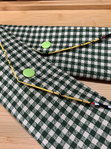 文青風環保純棉筷袋 ~ 法鬥的夢想 萌寵 草綠格紋 日本 潮物 收納