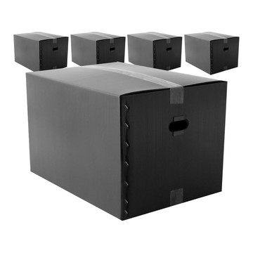 Peulbak 塑膠瓦楞板搬家箱  黑色  5個  大型