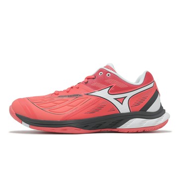 Mizuno 羽球鞋 Wave Fang 2 男鞋 寬楦 紅 灰 回彈 室內運動 羽排鞋 美津濃 71GA2313-47