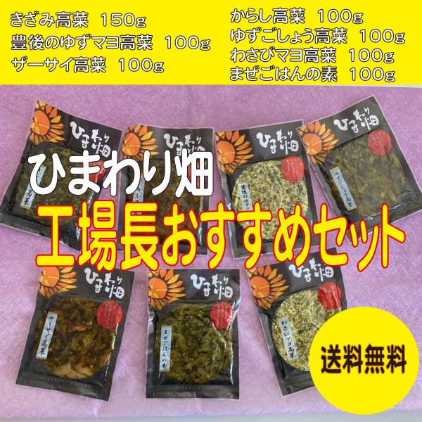 ひまわり畑　工場長おすすめセット（大分県 大分市 高菜 ごはんのおとも 漬物 つけもの 贈答品 手作り）