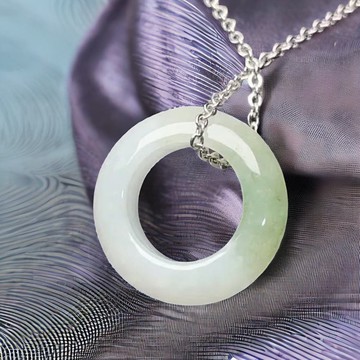 冰糯飄綠平安環項鍊 | 天然緬甸玉翡翠A貨 | 送禮