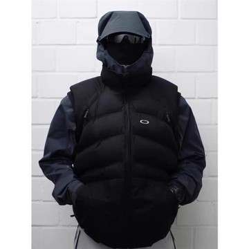 來自街頭多拉鏈解構馬甲背心男秋冬加厚保暖短寬坎肩外套棉服男潮