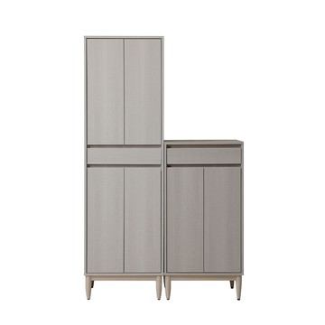 直人木業-北歐霧灰鞋櫃組120公分(四門60公分+矮鞋櫃60公分)