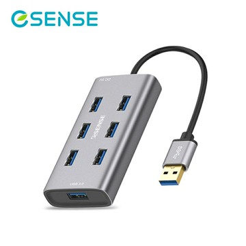 【ESENSE 逸盛】鋁合金7埠 USB3.0集線器【三井3C】