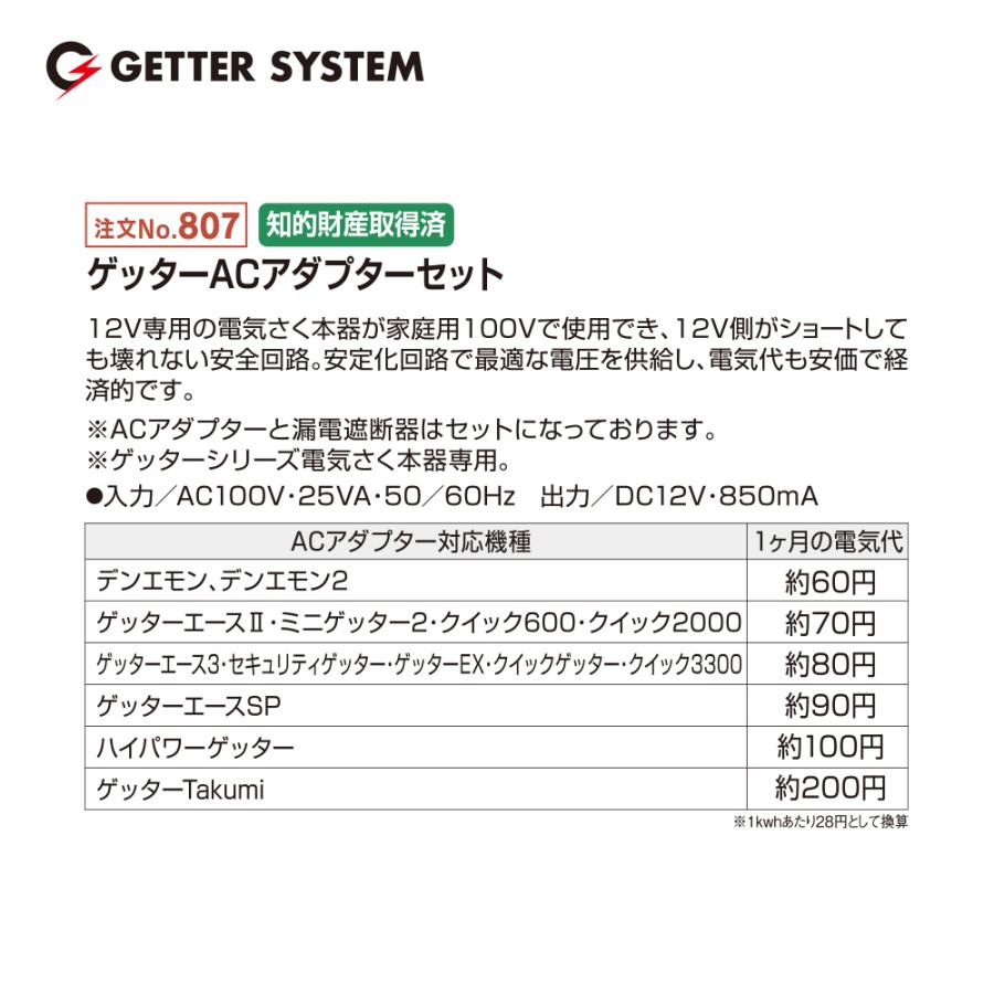 電気柵用 ACアダプターセット 電柵