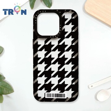 TRON IPhone 16 Pro 經典千鳥紋 防摔太空載具殼 透黑 軟硬 手機殼