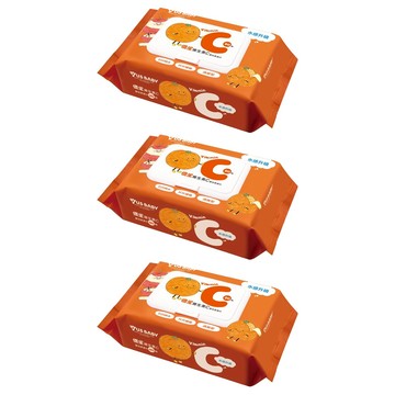 US baby 優生 維生素C嬰兒濕巾 清爽型 掀蓋式  80張  3包