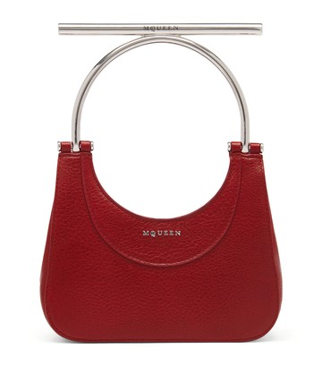 McQueen Mini Leather Cross-Bar Top-Handle Bag