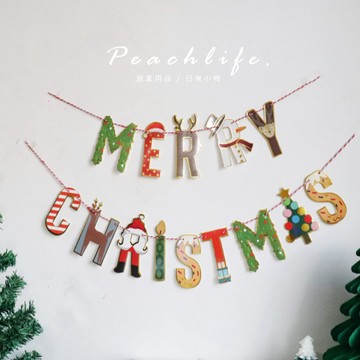 ♡peachlife.♡「台灣現貨」聖誕節超Ｑ字母佈置掛飾 聖誕字母掛飾 聖誕牆貼 聖誕佈置 聖誕裝飾 聖誕吊飾 聖誕
