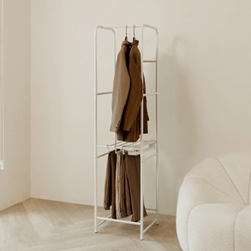 【H&R安室家】簡約金屬多功能落地掛衣架 褲子掛架(附10入褲架) LS319