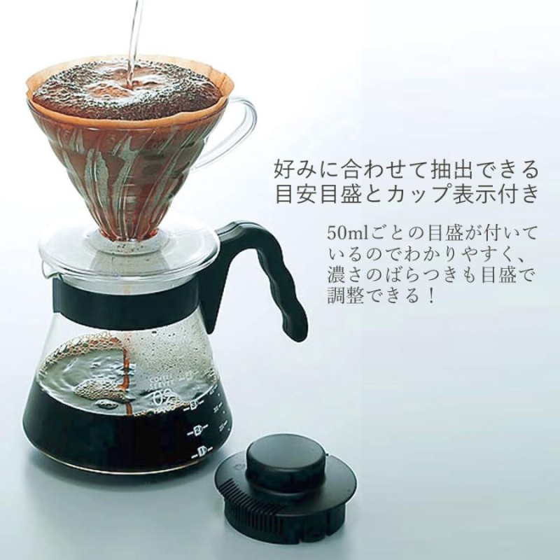 ハリオ HARIO V60コーヒーサーバー700 VCS-02B コーヒーポット 目盛り付き 耐熱ガラス 電子レンジ可 食洗機可  LINEショッピング