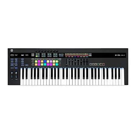 Novation 61SL MkIII MIDI Keyboard Controller Bundle with Novation Black Shoulder Bag Carry Case and Knox Gear Stand (3 Items)