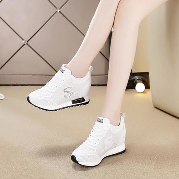 小白鞋內增高女鞋子透氣單鞋高跟運動低幫休閑鞋2025春秋季新款潮