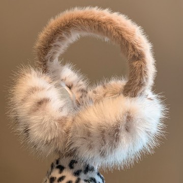 ✨ 精選好物 ✨豹紋毛絨耳罩女 冬季毛茸茸耳包 耳套 騎車防凍防寒保暖耳暖 耳捂子  保暖毛毛耳包耳罩