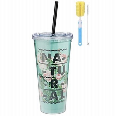 Tanana ストロー ウォーターボトル タンブラー カップ 二重構造 保冷 漏れ防止 樹脂 640ml シアン 通販 Lineポイント最大get Lineショッピング