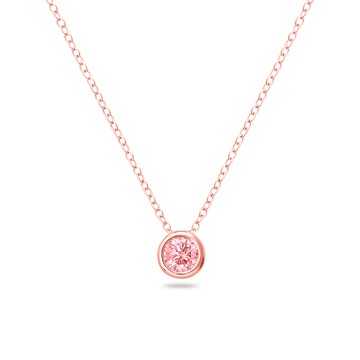 Alesai 50分粉紅鑽石項鍊 頂級濃郁彩度粉鑽 14K 玫瑰金 Fancy Vivid Pink