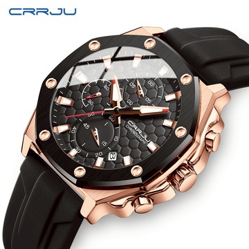 CRRJU 男士手錶運動款最新潮流防水多功能石英表 2322 X