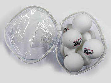 桌球 乒乓球 置球袋 置球盒 40+ 40mm 塑料球 12顆入 攜帶方便 清晰透明 可放掛勾設計 拉鍊開關