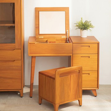 瑪荷尼家具Mahogany-全原木 桃花心木 化妝台 化妝鏡 丹麥掀鏡化妝台(含鏡)