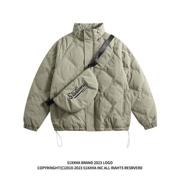 51嘻哈復古vintage挎包裝飾工裝棉服男冬季ins美式棉衣保暖羽絨服