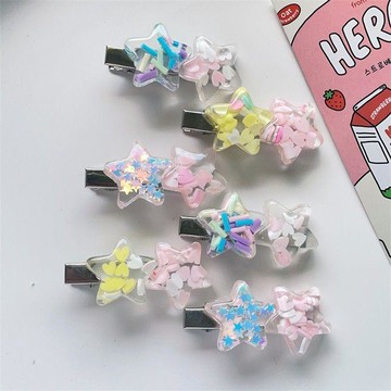 ⭐臺灣有貨🌈免運⭐ 透明糖果y2k星星鴨嘴夾ins甜美少女心兒童髮夾五角星劉海碎髮髮飾人氣推薦