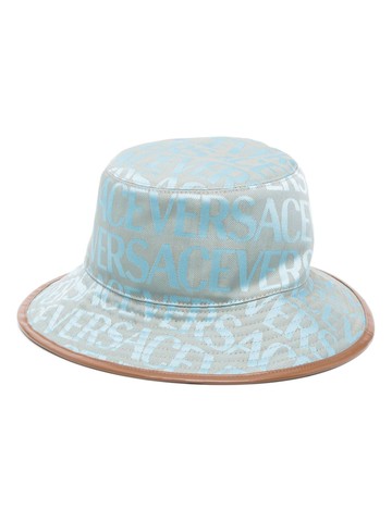 Versace - Versace Allover cotton bucket hat - men - Cotton/Cotton/Polyester/Calf Leather - 57 - Blue
