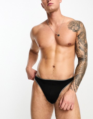 ASOS DESIGN briefs in black with contrast binding