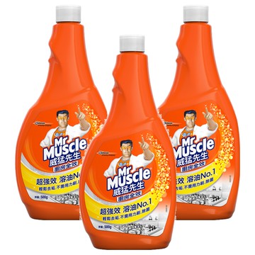 Mr Muscle 威猛先生 廚房清潔劑重裝瓶補充裝 超強效 溶油 輕鬆去垢 無需用力刷 除菌  500g  3瓶