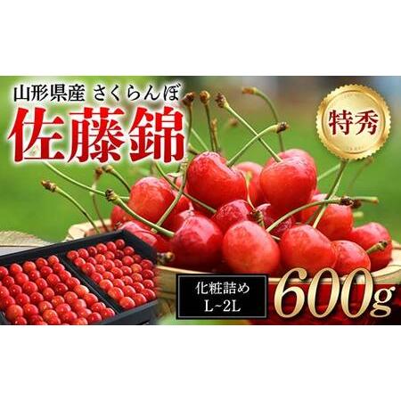 ふるさと納税 ≪先行予約≫ 贈答用 2024年 山形県産 さくらんぼ 佐藤錦 化粧詰め 600g 特秀 L〜2L 2024年6月中旬頃から順次発送 サクランボ フル.. 山形県山辺町