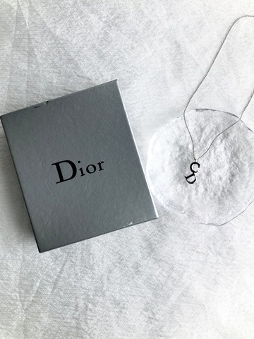 【日本直送 品牌二手包裝】Christian Dior 項鍊銀CD 標誌 復古 daaubm