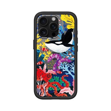 iPhone 16 Pro Mod NX 黑 - Ocean Collection: Let's Sea 海洋系列：一路向海 - 海底花花世界（虎鯨版）