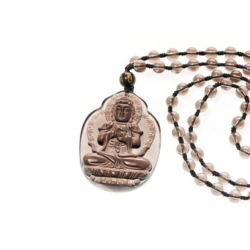 財神小舖 生肖羊/猴 本命佛 冰晶黑曜石項鍊  大日如來 黑色  1條