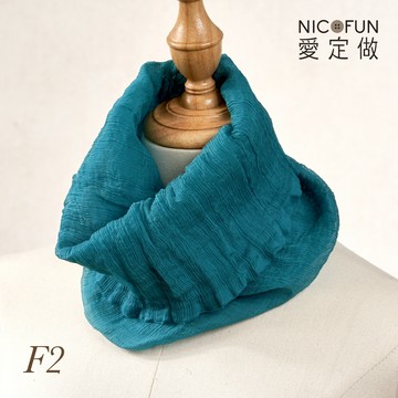 NicoFun 愛定做 海洋森林33 淺青蘋柳葉絲 百搭圍脖 圍巾 100%桑蠶絲 真絲(silk四季圍脖 圍巾 領巾)