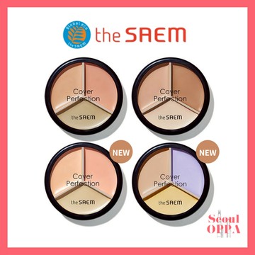 [the SAEM] 絲滑三色遮瑕膏修正輪廓粉底眼罩下面部化妝彩妝 Cover Perfection Concealer