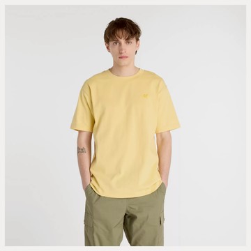 【NEW BALANCE】 NB 短袖上衣 男 訓練 運動 黃 MT41533HAY