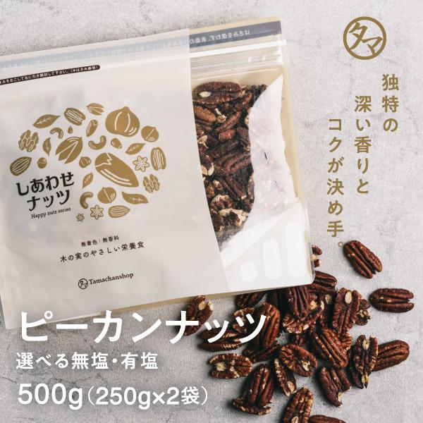 ピーカンナッツ 500g (250g×2袋) 素焼き アメリカ産 栄養の実 無添加 無塩 無油 ロースト 素焼き ナッツ 小分け おやつ おつまみ 食品 健康食品 送料無料