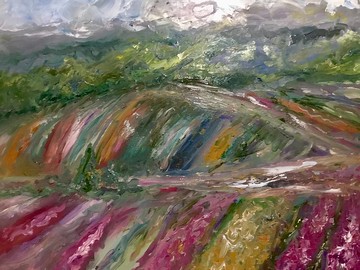 日本田野原創油畫，50-70 平方米大畫布，家居裝飾