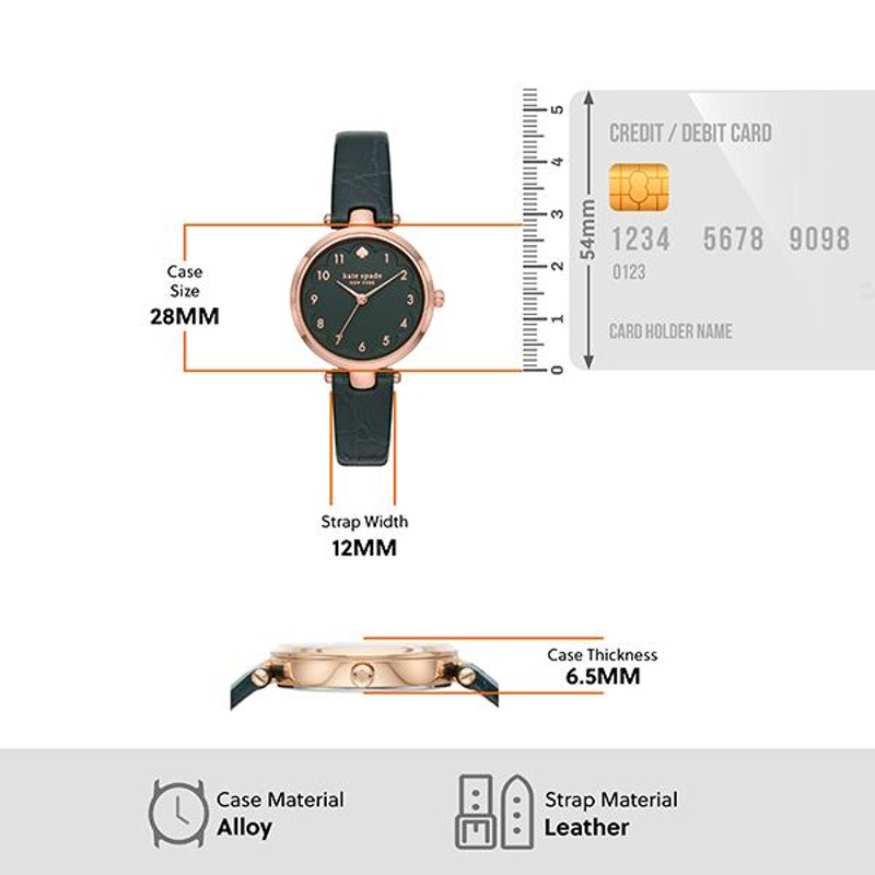 ケイトスペード 腕時計 レディース アナログ 時計 レザー グリーン