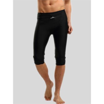 高檔男士七分泳褲彈力緊身過膝游泳沙灘中褲高品質運動健身長泳褲