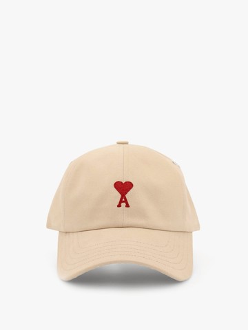 Cotton hat with embroidered frontal logo - AMI PARIS - gender_Man