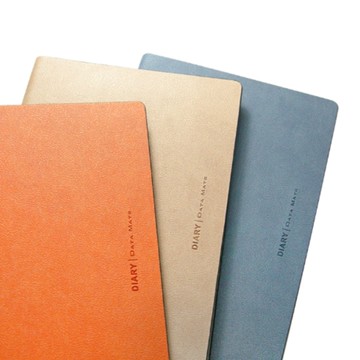 DATAMATE 2026年 輕簡約 6孔工商日誌 25K (DM-839K)-藍灰色/桔色/淺棕色