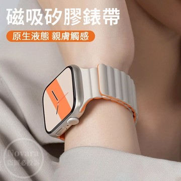 【現貨】矽膠磁吸錶帶 apple watch錶帶 s11 10代9 8 7 6 SE 3錶帶 蘋果手腕帶 42 46mm