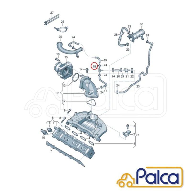 VW バキュームチェックバルブ 1.4TSI用| トゥーラン|1T/1TCAV 1TCTH