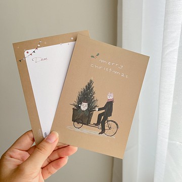 【Xmas - Christmas Tree Seller - Yellow】| 明信片 聖誕卡