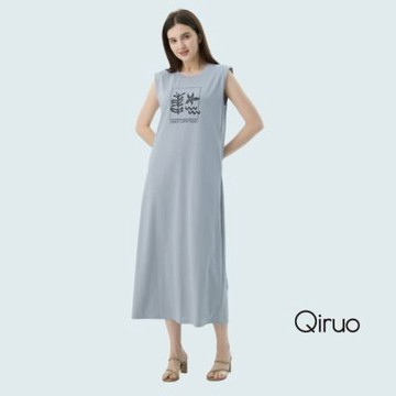 Qiruo 奇若春夏專櫃淺藍色背心洋裝7318F 簡約個性版