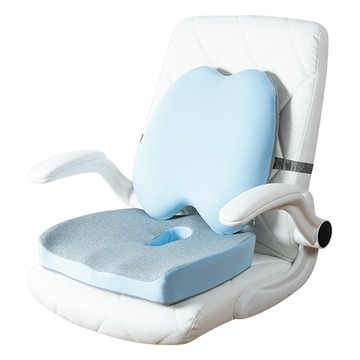 HONDONI 涼感冰絲5D護腰靠墊 記憶靠墊加坐墊 M9C-BL  45 x 40 x 7cm  藍色