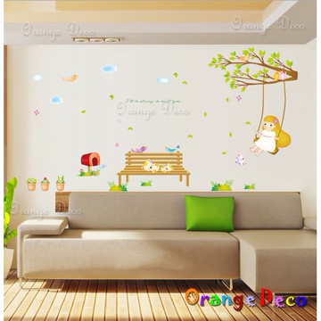 【橘果設計】鞦韆女孩 壁貼 牆貼 壁紙 DIY組合裝飾佈置